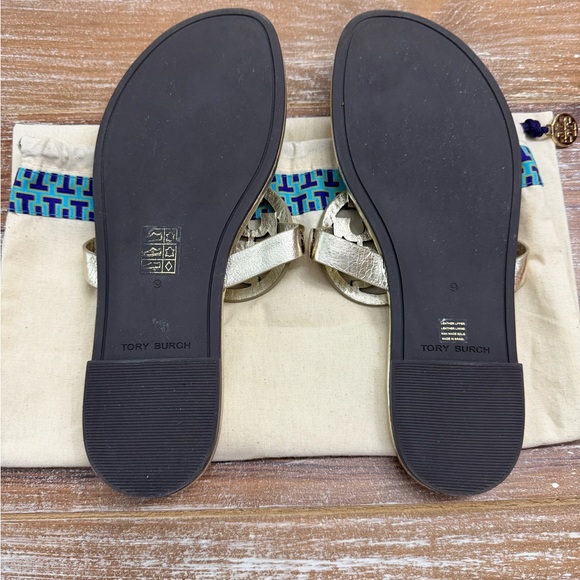 Tory Burch Elegant Gold Metallic Sandals Never Worn